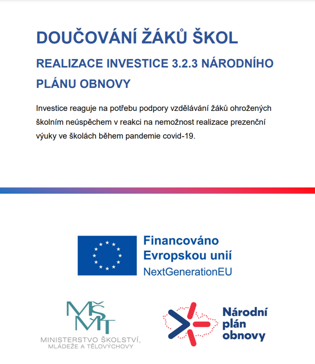 Projekt DOUČOVÁNÍ ŽÁKŮ ŠKOL