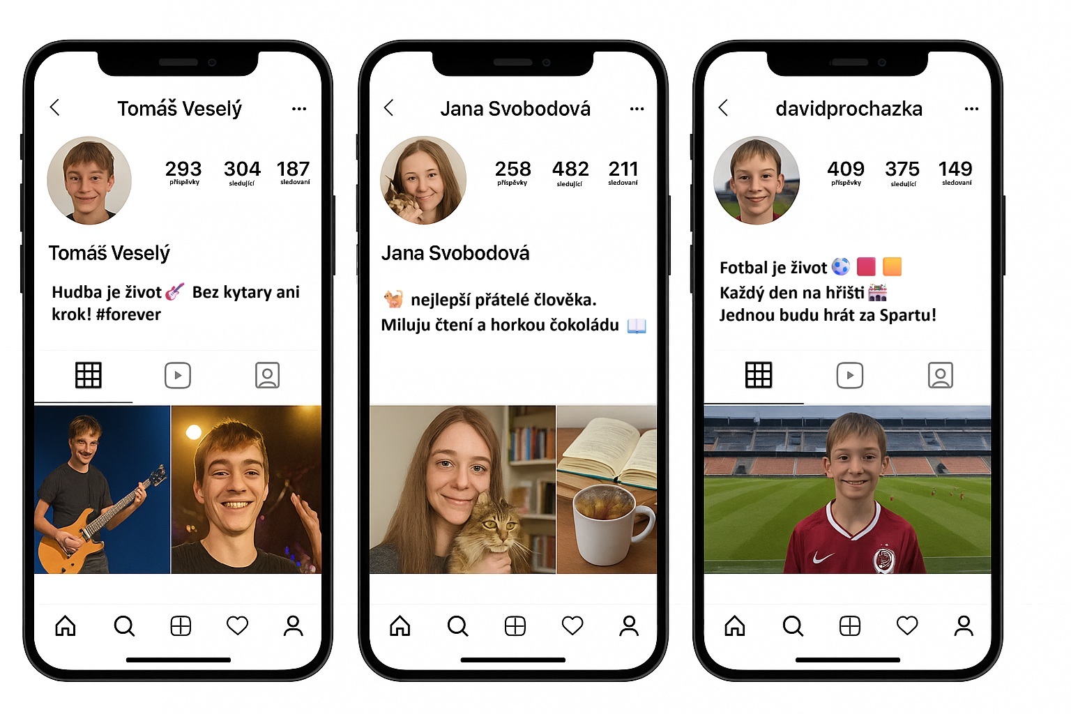 hádáme hesla - obrázek s profily