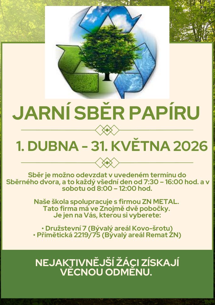 Jarní sběr papíru - leták