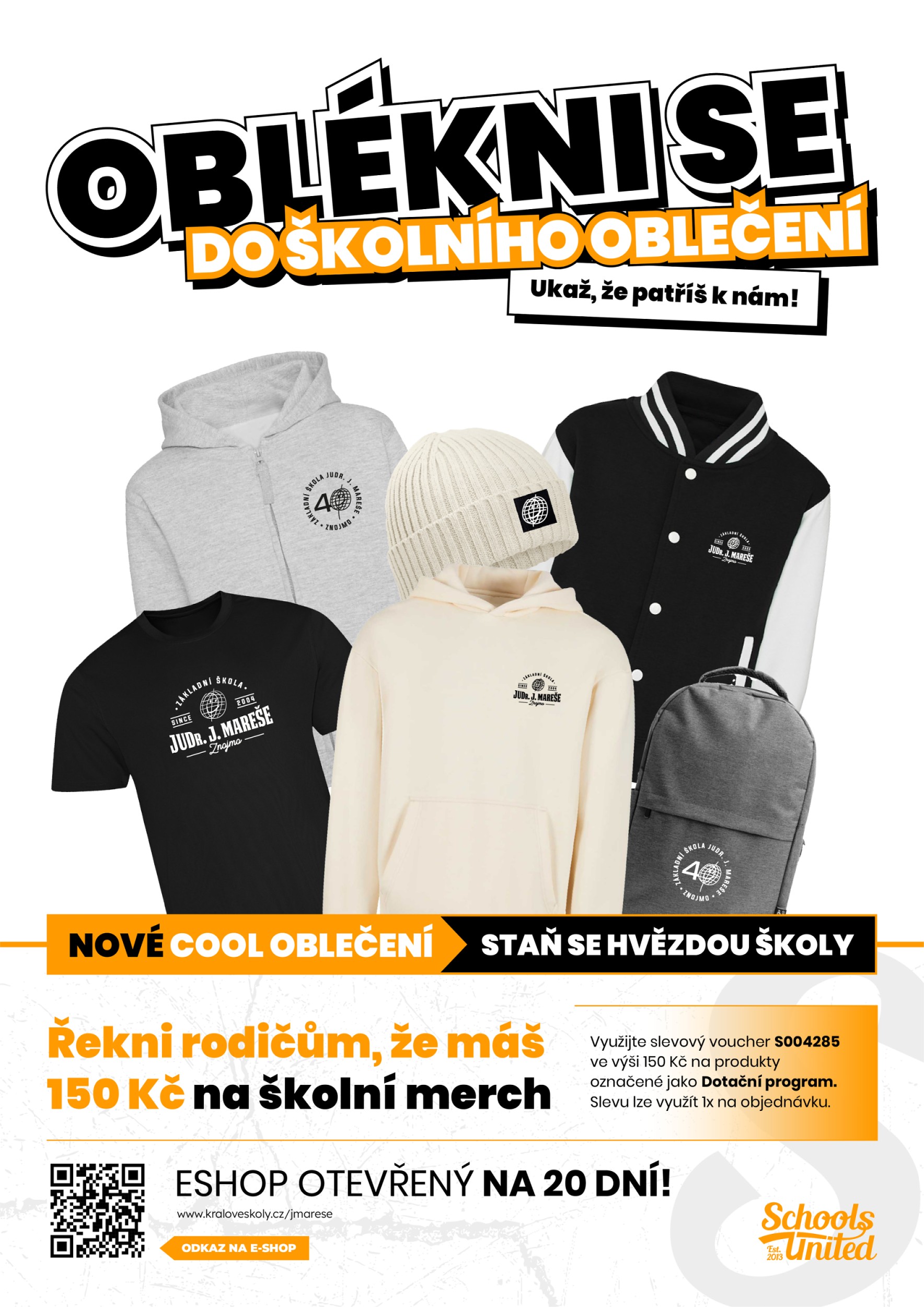 Leták pro e-shop se školním oblečením